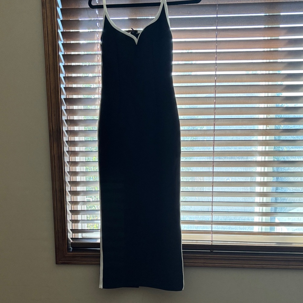Elegant Tuxedo Black and White Women's Dress